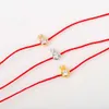 Hot Brand Pure 925 Sterling Silver Jewelry Silver Chain Gold Color Rabbit Bracelet Party Wedding Jewelry Thin Red Rope Bracelet