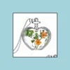 Hängsmycke Halsband Hängsmycken Smycken 7 st Europe och Amerika Style Heart Flowers Love Crystal Variety Växt Torkad Blomma Halsband Födelsedag