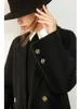 Minimalismo Cappotto invernale Moda donna Solid 100% lana Cintura al polpaccio Giacca da donna in lana a doppia faccia 12040654 210527