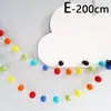 2 metri Ins Nordic Series Decor Lana Felt Stringa Ball String FAI DA TE Variopinto Pompon Pendente Garland Handmade Nursery Bambini Decorazione della stanza