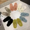 Slippers Women Winter Fashion Cross Flip Flop Cotton Indoor Home Plush Warm Flat Shoes Ladies Non-slip Soft Outdoor