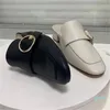 Dress Shoes Microfiber Buckle Mules Women Summer Square Toe Ladies Half Slippers Chunky Heel Beach Sandals Flip Flops Plus