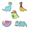 Colorful Cute Music Dinosaur Sleeping Series Brooches Unisex Cartoon Alloy Heart Animal Clothes Badges Accessories Witch Hats Back306b