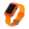 Caixa Siamesa e Caso para Apple Watch Band 44mm 42mm 40mm 38mm Sport Wrsitband Bracelete Iwatch Series SE 6 5 4 3 Watchband Acessórios inteligentes