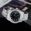 Luxury CZ diamond iced out gold plated stainls steel quartz men wrist watch9197853