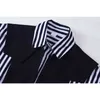 Striped Shirt Dress Women With Shawl Long Sleeve Lapel Korean Casual Office Ladies Vestidos Female Loose Straight Frocks 210417