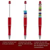 10 st Beadable Pen Pead Ballpoint Pen för barn Party Personlig Bröllop med 20 stycken Blandad Färg Rhinestone Pärlor WJ105