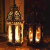 Bougeoirs Style Marocain Titulaire Votive Suspendus En Fer Forgé Chandelier Décoration Maison Lanterne En Verre Fi S5w3