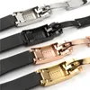 Horlogebanden 20mm Zwart Gebogen Einde Siliconen Rubber Horlogeband Voor Onderzeeër GMT Band Armband Glidelock Opvouwbare Buckle2110
