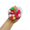 Den senaste festen levererar dekompression leksak 6cm färg pärlor druvboll ventil squeezes musik kreativ squeeze regnbåge bollar