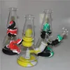 silicone water pipe bubbler portable tobacco smoking oil wax rig glass bong smoke pipes