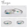 Thaya S925 Silber Paar Ringe TheOtherShoreStarry Design für Frauen Männer Größenveränderbares Symbol Liebe Hochzeit Schmuck Geschenke 220216