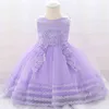 Été Dentelle Princesse Bébé Robe Pour Fille De Noël Fête D'anniversaire Vêtements Enfant Mariage Rose Fleur Robes Enfants Costume De Bal G1129