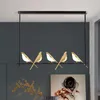 Style nordique créatif forme d'oiseau lustre en alliage acrylique chambre chevet salon couloir Angle réglable lumière décorative pendentif Lam