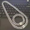 Miami Cuban Link Chains Uomo Donna Set di gioielli Collane Hip Hop Bracciali Acciaio inossidabile 316L Doppia chiusura di sicurezza Catenacci Curb 1,4 cm Largo 18 pollici-30 pollici 2 colori