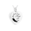 Store human cremation ashes urn pendant necklace cremation jewelry souvenir-I am always with you