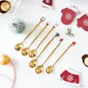 Happy Year Supplies Metal Merry Christmas Spoons Xmas Party Tableware Ornaments for Home Table Navidad Noel Gift RH1663