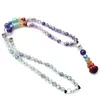 7 Chakra Collier Collier Équilibrer Bijoux Mélanges Stones Yoga Méditation Anxiété Therapy Therz Energie Crystal Crystal Guérison Naturel Gemstone Perles de prière nouée à la main