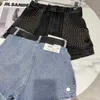 Deat Women Double Pocket Bocket Straight Denim Shorts Высокая талия с створками мод весеннее лето 11B660 210709