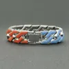 European American Mens Pulseira Corrente de Pulso Locamotiva Colorido Largo Brace Pulseira Hipster Nightclub Hip Hop Jóias