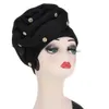 Big Flower Women's Turban Caps Diamonds Headscarf Muslim Wrap Head Hat Islam Headwear Clothing Turbante Mujer African Hat