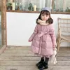 Mädchen Kinder Kleidung Kinder Winterjacke Mantel Baumwolle Gepolsterte Parka Kleid Weihnachtskostüme Für Schneeanzug Schnee Tragen Oberbekleidung 211027
