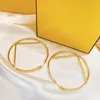 Big Hoop Boucles d'oreilles Designers Boucle d'oreille en or Dimond Lettres de mode Boucles d'oreilles pour femmes Amoureux Bijoux de luxe Hoops Boucle d'oreille F Box223M