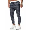 Män joggers byxor 2022 Sommarmens Sweatpants Black Grid Men's Workout Ankel bundna sportbyxor