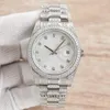 Bovenste volledige diamantheren horloge automatisch mechanisch polshorloge 41 mm saffier spiegel roestvrijstalen riem hoge kwaliteit