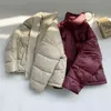 Short White Duck Down Warm Casual Fashion Coat Women Winter Solid Color Oversized Stand Up Collar Jacket Female 210520