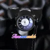 MBF HM9 Flow PVD Czarna stalowa maszyna Horologiczna Mens Zegarek Szwajcarski Kwarcowy Przyjmuje zasady Aerodynamiczne Szkielet Czarny Dial Leather Super Edition TimeZonewatch