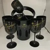 Black Mystery Ice Bucket en 6 Moet Glass voor familiefeest