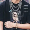 Łańcuchy kubański Link Chain dla mężczyzn Iced Out srebrny złoty raper naszyjniki pełny naszyjnik Miami błyszczący diament Hip Hop biżuteria Choker