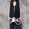 IEFBミリタリー機能カラーブロックパッチワークマルチポケットカップルのベストファッションノースリーブワニスコ衣装メンズY4482 210524