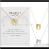 Bijoux de mode Collier double ailes d'ange céleste avec carte de vente G1EGI Colliers Zvendu