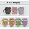 Bling Glitter Full Diamond Plating Accessoires pour casque sans fil Étui de protection antichoc avec crochet pour porte-clés Paquet de vente au détail pour Apple AirPods 1 2 Pro 3 Airpods3