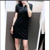 Womens Designer crocodile Polo Dress Exquisite Embroidery Decoration Womens Casual Summer Dress Lapel Neck A Line p2 high quality