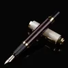 Luxury Smooth Writing Wooden Fountain Pen 0.5MM Nib For Choose Gift Stationery Ink Pens With A Box