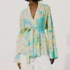 ZA Dames Print Dunne Kimono Jassen Jas Losse Lange Mouwen met Slash Dames Zomerjas Ozz1015 210722