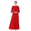 Muslim Lady Large Size Clothing National Wind Robes Long Dress Summer Women Vintage O-Neck Sleeve Casual L0615 Dresses