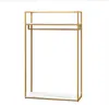 Clothes hanger display rack in clothing store Commercial Furniture golden wall racks floor type side hanging simple women's shelf double-layer cloth hangers