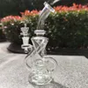 2021 Hookah Bong Glass Dab Rig Multi Color Clear Recyler Water Bongs Smoke Pipes 9 Inch Height 14.4mm Female Joint with Quartz Banger