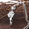 Pendant Necklaces Vintage Odin Crow Skull Necklace For Men's Chain Punk Viking Stainless Steel Compass Fashion Jewelry