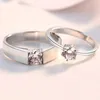 J152 S925 Sterling Silver ring Couple Rings with Diamond Fashion Simple Zircon Pair Jewelry Valentine's Day Gift Arrival
