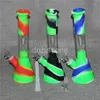 Silicone Water Pipes Silicon Beaker Bongs unbreakable Hookahs Oil Rig bong with SiliconeDownstem & 14mm Glass Bowl