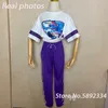 Lato Nowe Sporty Dwuczęściowe Zestaw Kobiet Wiosna Lato Koreański Luźna Moda T Shirt i Spodnie Casual Dwuczęściowy zestaw dress Women X0428