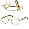 Gro￟handel Holzgl￤ser Frames 7550178 Runde Metall Brille Brille Frauen Frauen Silber Gold Rahmen C Dekoration Brillen Brillen