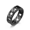 U7 Hip Hop Ring Gifts for Men 316L Stainless Steel Band Gold/Black/Silver Color New Cuban Chain Ring Men's Jewelry R1014