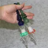Kit de tubulação de néctar de vidro de vidro de cachimbo com dicas de quartzo de 14 mm