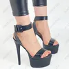 Rontic Nuove donne di arrivo sandali con plateau unisex sexy tacchi a spillo open toe elegante nero scarpe da festa taglia donna 34 45 47 52